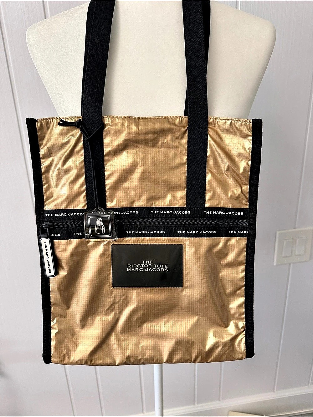 Marc Jacobs The Ripstop Tote Metallic Gold & Black